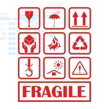 Fragile icon vector