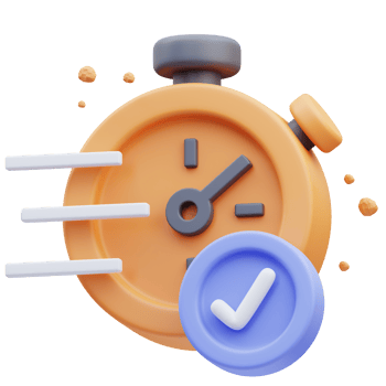 3d rendering of cute icon illustration timer approved png