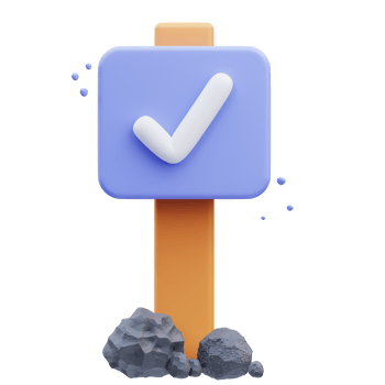 3d rendering of cute icon illustration direction approved png