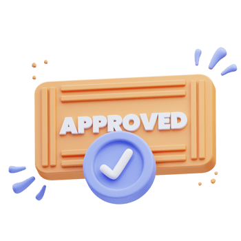 3d rendering of cute icon illustration badge approved, certificate png