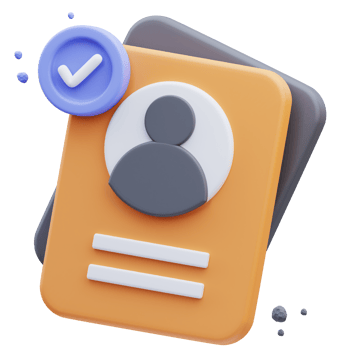 3d rendering of cute icon illustration profile approved png