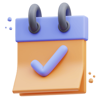 3d rendering of cute icon illustration calendar approved png
