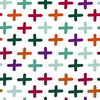 Hand drawn abstract cross seamless pattern. Plus sign endless wallpaper. Doodle style. vector