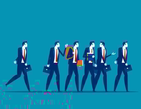 Group business people go to work. Concept business meeting vector illustration, Professional, Colleagues.