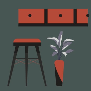 Flat illustration Chair and interior room vector