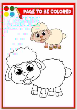 coloring book for kids. sheep vector