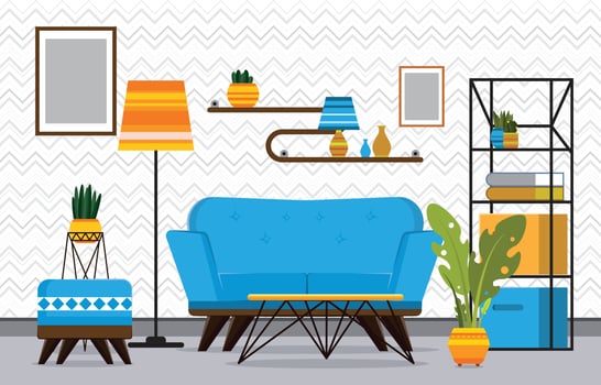 Retro Interior Background vector