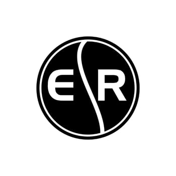ER creative circle letter logo concept. ER letter design. vector