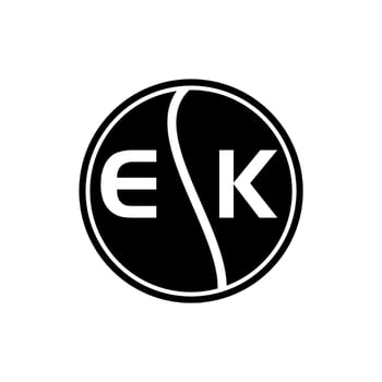 EK creative circle letter logo concept. EK letter design. vector