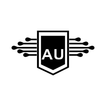 AU creative circle letter logo concept. AU letter design. vector