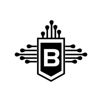 B creative circle letter logo concept. B letter design. vector