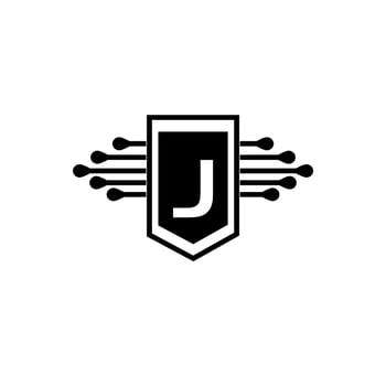 J creative circle letter logo concept. J letter design. vector
