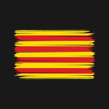 Catalonia Flag Brush Strokes. National Flag vector