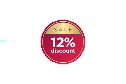 12 discount, Sales Vector badges for Labels, , Stickers, Banners, Tags, Web Stickers, New offer. Discount origami sign banner.