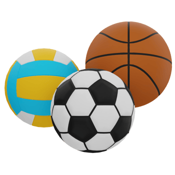 Sports Balls 3D Illustration png