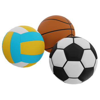 Sports Balls 3D Illustration png