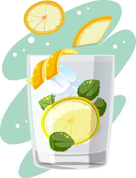 Mojito cocktail in glass vector