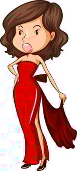 Female singer cartoon character vector