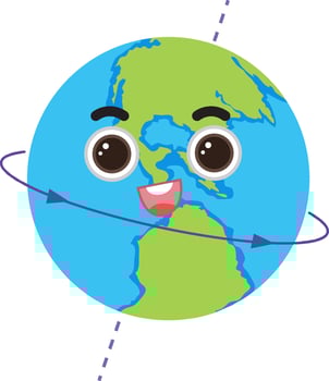 Earth planet cartoon character vector