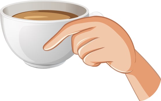 Hand holding coffee cup vector