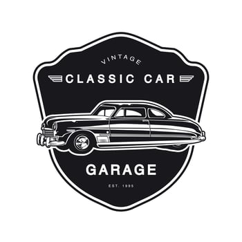vintage retro and classic car badge logo vector