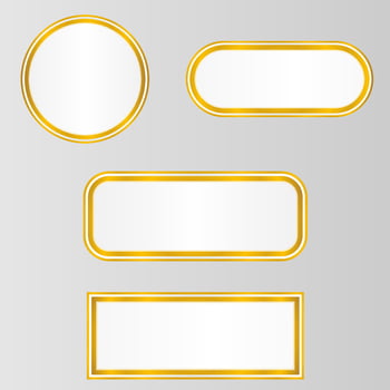 Golden border frame design collection vector