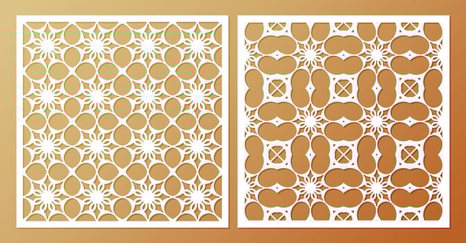 seamless die cut decorative pattern template vector