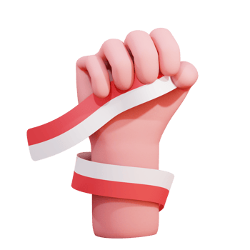 3D Hand Gesture Independence Day Of Indonesia png