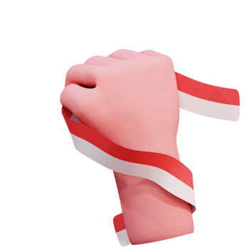3D Hand Gesture Independence Day Of Indonesia png