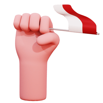 3D Hand Gesture Independence Day Of Indonesia png