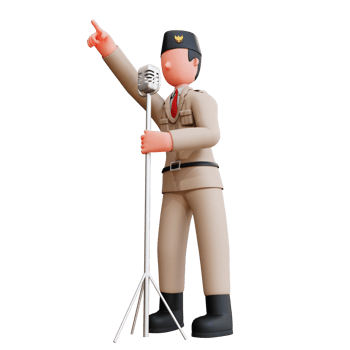 3D Character Independence Day Of Indonesia png