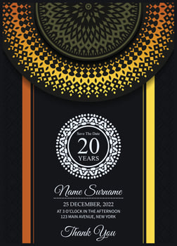 Elegant Mandala birthday invitation vector