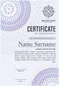 Elegant mandala award certificate template vector