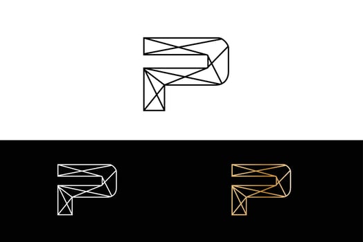 Geometric p logo design vector