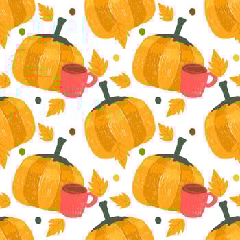 Autumn seamless pattern. Wrapping paper pattern, fabric pattern. Background for decoration. Hand drawn vector. Color pencil effect. vector