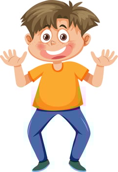 Happy boy cartoon character vector