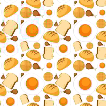 Food and dessert seamless pattern vector