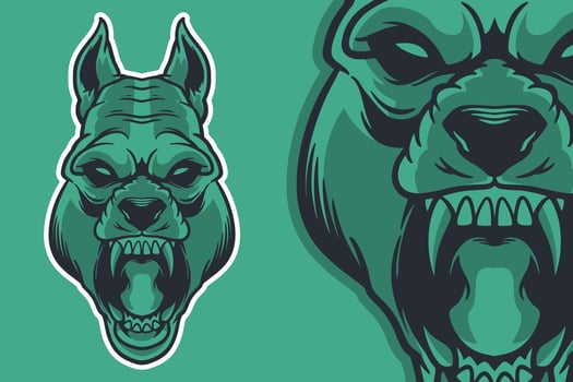 dog head mascot vector illustration cartoon style