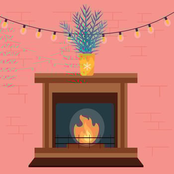 Christmas green tree, gifts, happiness. Holiday.Vector illustration. vector