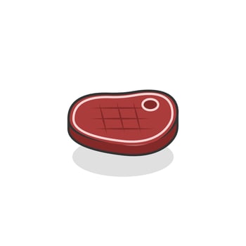 artoon steak vector icon on white background