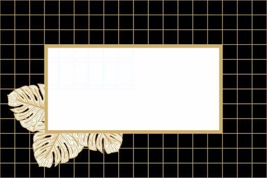 Hand drawn background with montera leaf and square outline gold illustration   Free Vector