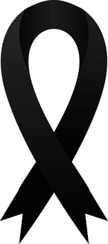 black ribbon vector illustration to commemorate the day of mourning