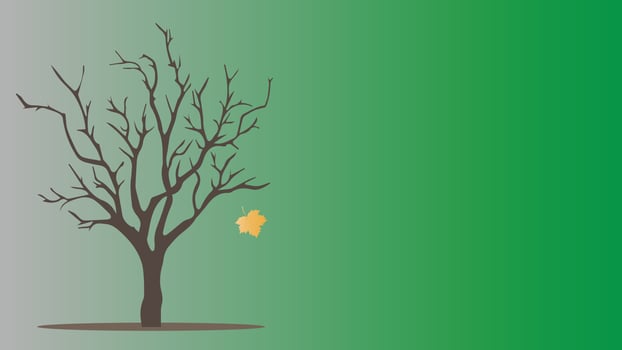 The last leaf fell from the dead tree. vector