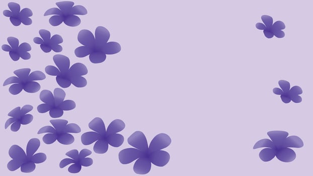 Purple flower cluster illustration isolated on light purple background. vector