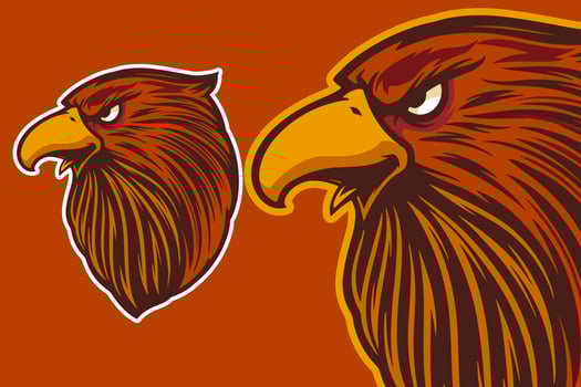 eagle head mascot vector illustration cartoon style