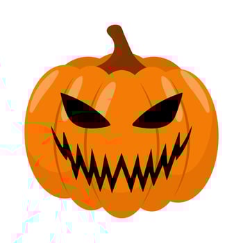 Halloween pumpkin in flat style. Vector illustration.
