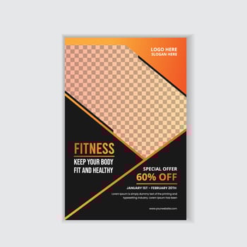 Gym fitness flyer and poster design template vector