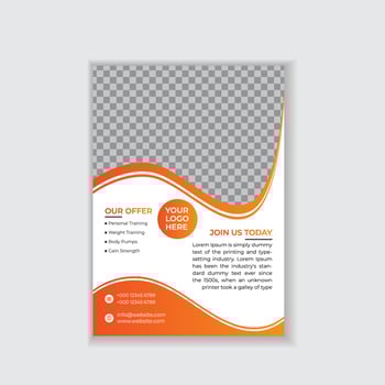 Gym fitness flyer and poster design template vector