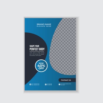 Gym fitness flyer and poster design template vector
