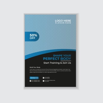 Gym fitness flyer and poster design template vector